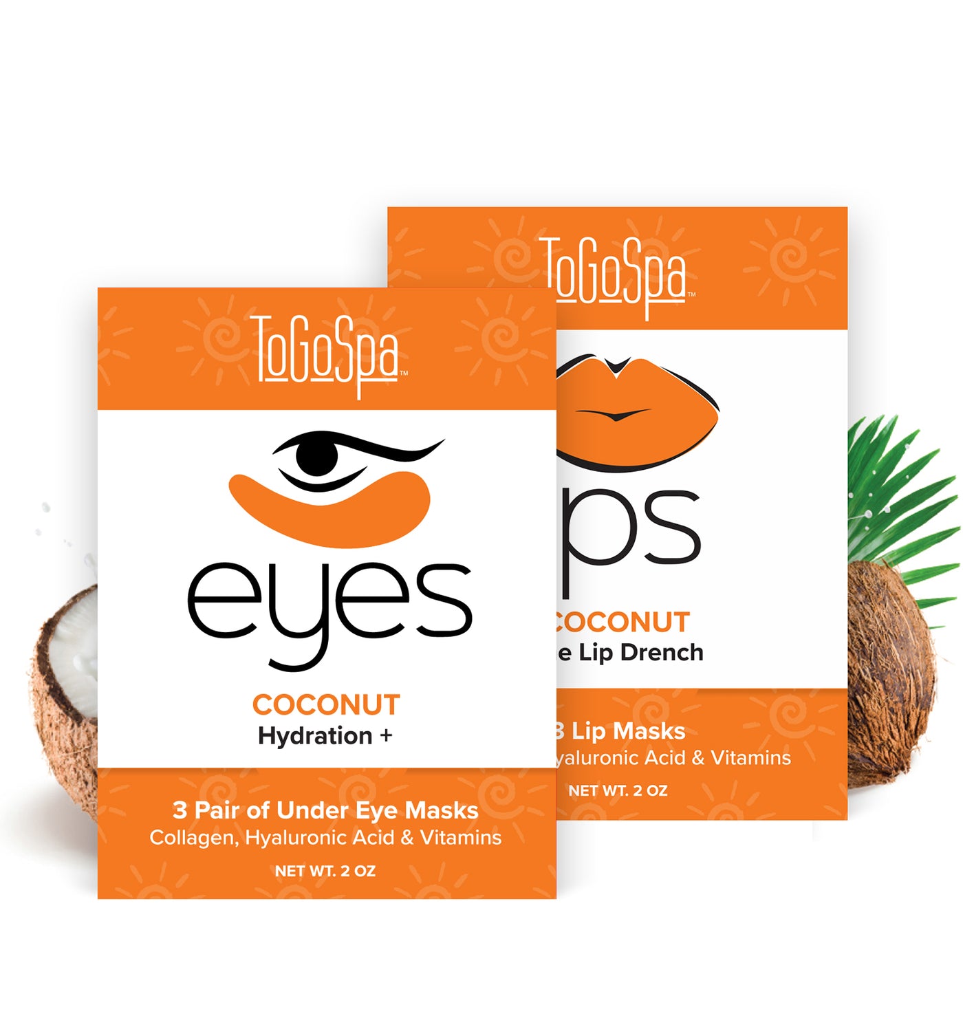 ToGoSpa Coconut eye mask and lip mask Bundle