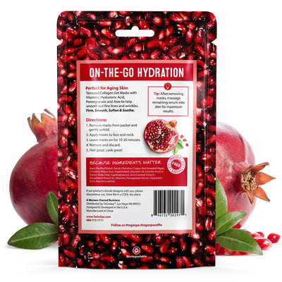 ToGoSpa Face & Neck Collagen hydrogel express masks pomegranate & Aole box back